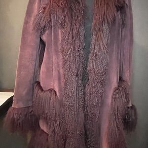 Anna Sui vintage mongolian suede coat size 12
